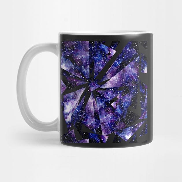 Watercolor Deep Space In Triangles by Cordata